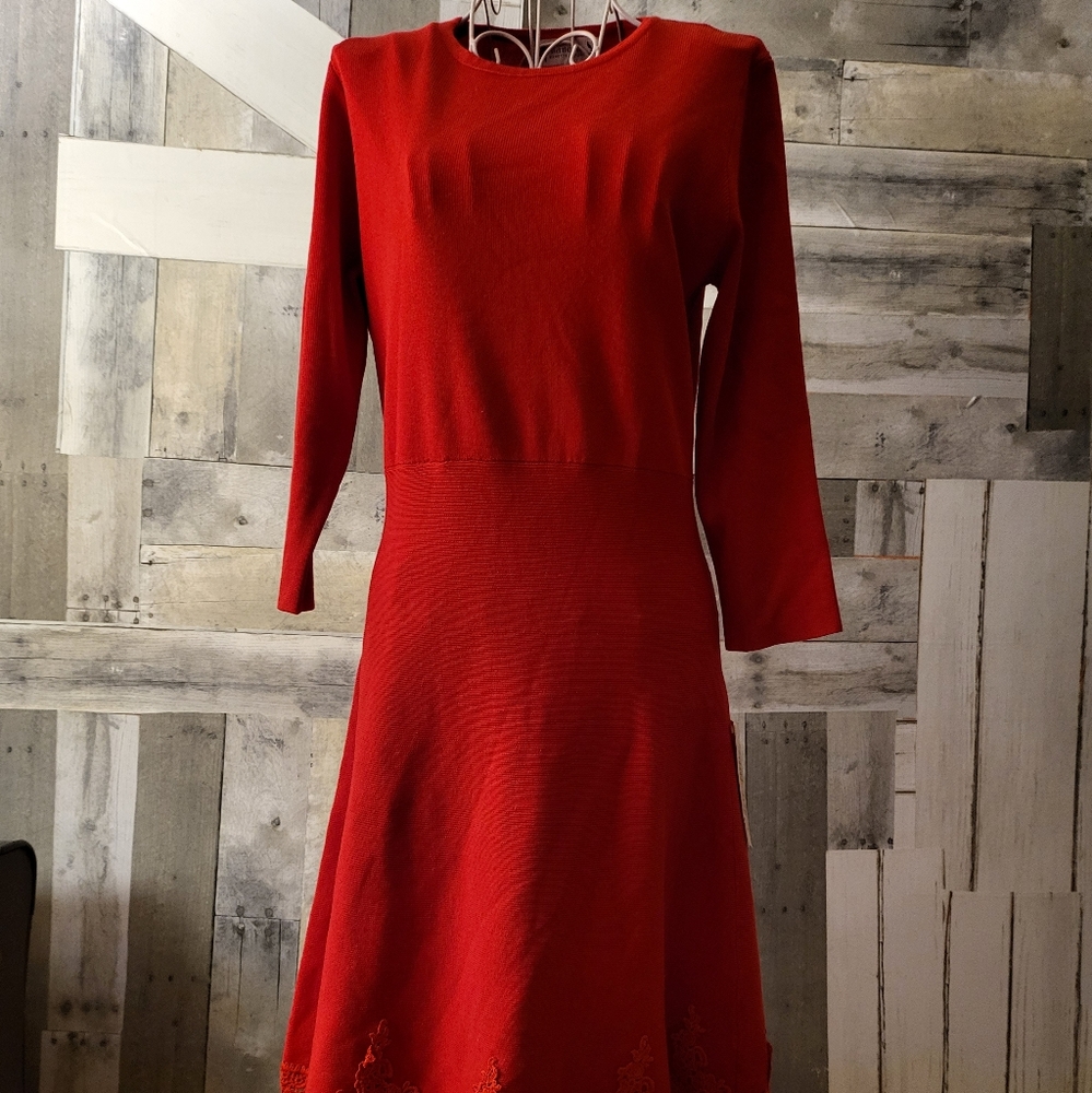 VINTAGE Nanette Lapore long-sleeved red dress